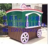 商業(yè)街售貨車，實(shí)木售賣車，廣場木制售賣亭