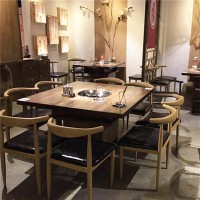 惠州火鍋?zhàn)蓝ㄗ?，冬季火鍋餐桌椅批發(fā)，實(shí)木大理石餐桌配電磁爐